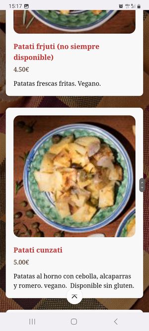 Menú at Osteria dei Sapori Perduti in Modica