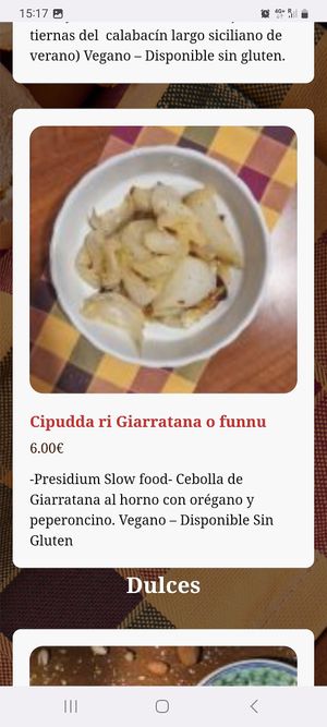 Menú at Osteria dei Sapori Perduti in Modica