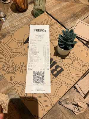 Receipt   at Bresca Coimbra in Coimbra