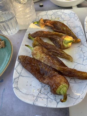 Fried peppers  at Medusa in Milos