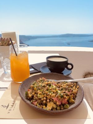   at Volkan on the Rocks in Santorini