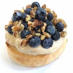 Maple Frosting, Blueberries, and Pecans! at Cinnaholic in Fort Wayne