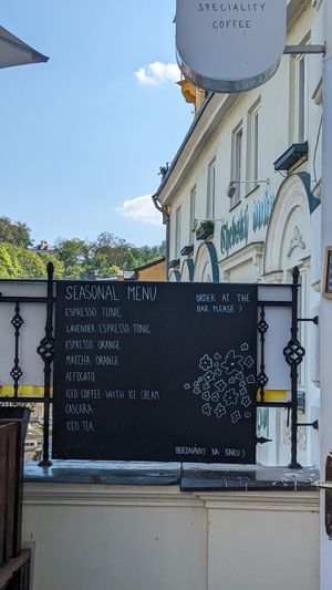 seasonal menu at Café Pohovka in Karlovy Vary