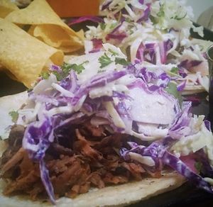 Jackfruit and fried avocado tacos at Seabirds Kitchen - The LAB in Costa Mesa