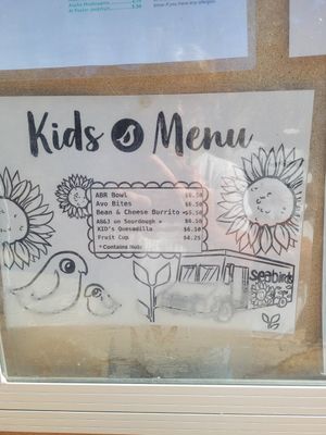 Even a kids menu at Seabirds Kitchen - The LAB in Costa Mesa