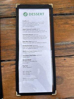 Dessert Menu  at Seabirds Kitchen - The LAB in Costa Mesa