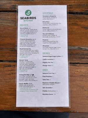Menu  at Seabirds Kitchen - The LAB in Costa Mesa