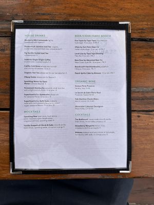 Drinks menu  at Seabirds Kitchen - The LAB in Costa Mesa