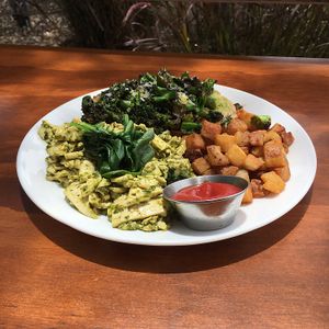 Scrambled tofu and avo toast!  at Seabirds Kitchen - The LAB in Costa Mesa