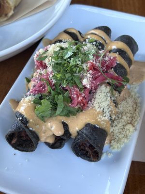 Purple potato roll tacos  at Seabirds Kitchen - The LAB in Costa Mesa