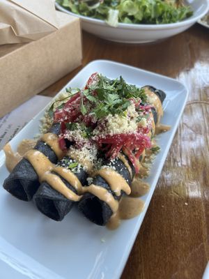 Purple potato tacos   at Seabirds Kitchen - The LAB in Costa Mesa