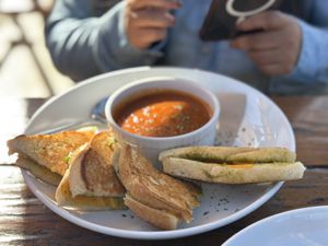 Tomato soupp  at Seabirds Kitchen - The LAB in Costa Mesa