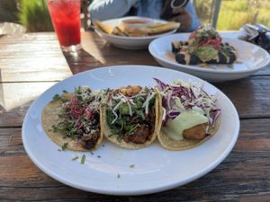 All three different types of tacos  at Seabirds Kitchen - The LAB in Costa Mesa