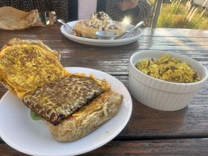 Muffin breakfastt  at Seabirds Kitchen - The LAB in Costa Mesa