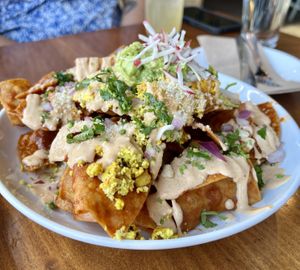 Chilaquiles Roja  at Seabirds Kitchen - The LAB in Costa Mesa