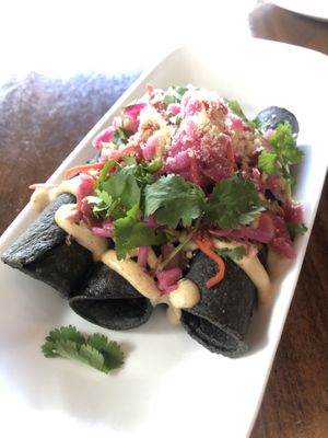 Purple taquitos at Seabirds Kitchen - The LAB in Costa Mesa