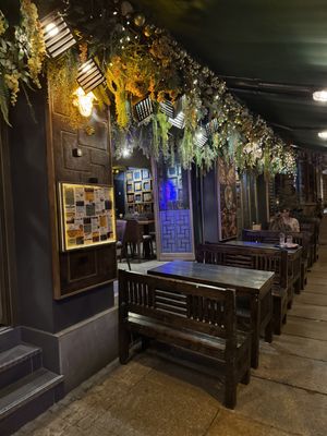 Outside seating (street side).  at pho mum in Dresden