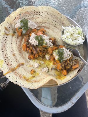 Sweet potato masala dosa 💚💚💚  at Lahanaki - Vegan Cantina in Corfu