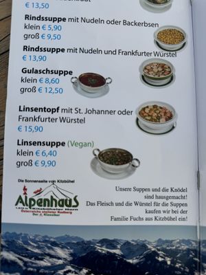Lentil soupp  at Alpenhaus Kitzbüheler Horn in Kitzbuehel
