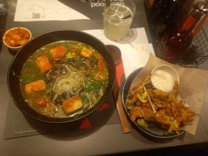 Kare burosu ramen and yuzu vegan chicken at Wagamama in Dundee