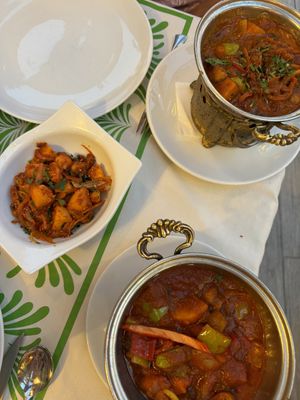 Bombay potatoes, Bhuna and Karahi   at Masala Indian and Chinese Restaurant in Icmeler