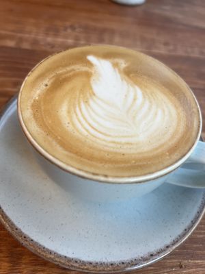 Oat milk latte   at The Bosk in Alnwick