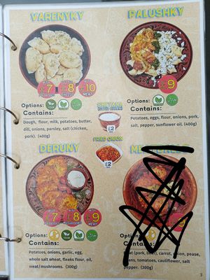 Menu 2 at Ukrainian Soul  in Falmouth