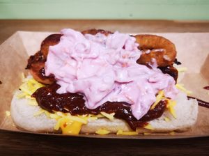 Peanut Butter BBQ Hot Dog at Vegan Vice in Felixstowe