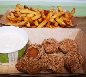 Nuggets and Chips at Vegan Vice in Felixstowe