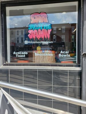 Outside the store at Da Smoothie Jawn in Philadelphia