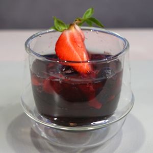 Fruit cocktail (Strawberry flavor) at Vegan Cafe Tsukineko in Osaka