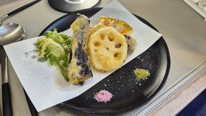 Tempura at Vegan Cafe Tsukineko in Osaka