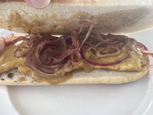 Tofu bahn mi (this wasn’t good, I don’t recommend)   at Elements Restaurant in Oranjestad