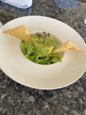 Delicious Guacamole served with only 2 chips lol   at Elements Restaurant in Oranjestad