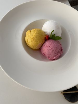 Assorted Sorbet Scoops  at Elements Restaurant in Oranjestad