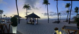 Our view from dinner   at Elements Restaurant in Oranjestad