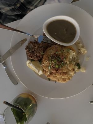 Roasted cauliflower. The sauce was fun!  at Elements Restaurant in Oranjestad