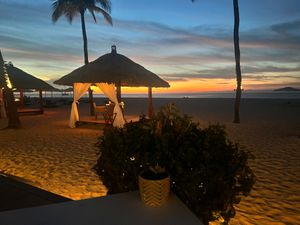 View from our table at Elements Restaurant in Oranjestad