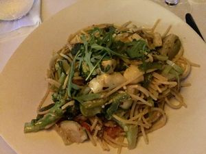 Spaghetti - made Vegan and Gluten Free at Elements Restaurant in Oranjestad