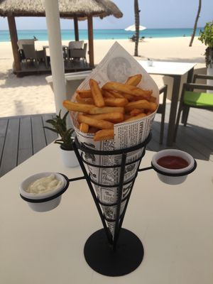 Vegan Lunch Menu - Sea Salt Fries  at Elements Restaurant in Oranjestad