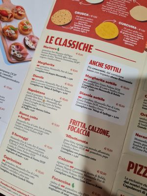 Menu at Rossopomodoro in Como