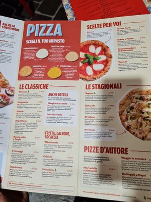 Menu at Rossopomodoro in Como