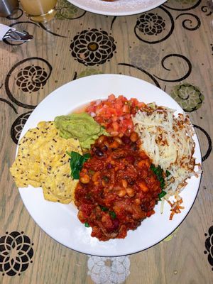 Vegan Huevos Rancheros at Bohemian Cafe in Kelowna