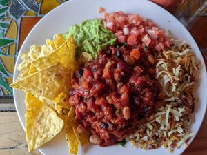 Vegan Huevos Rancheros at Bohemian Cafe in Kelowna