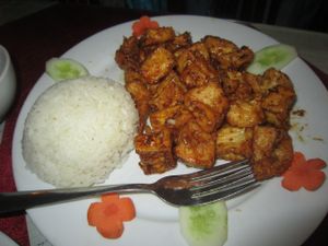 Tofu With Caramel Chilli And Lemongrass at Aubergine Cafe in Hanoi