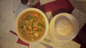 curry vegetables  at Aubergine Cafe in Hanoi