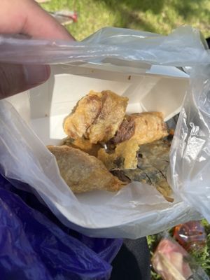 Fish rolls and other fried “meats"  at Veg Restaurant in Hua Hin