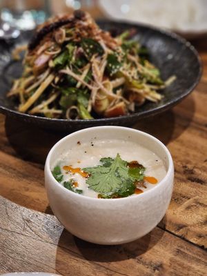 Coconut and galangal soup at Viand in Woolloomooloo