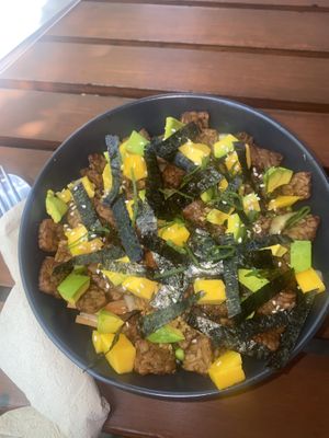 Teriyaki tempe poke bowl    at PokeMu in Gili Trawangan