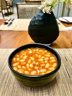 Baked beans  at Cosmic Kitchen in Dubai